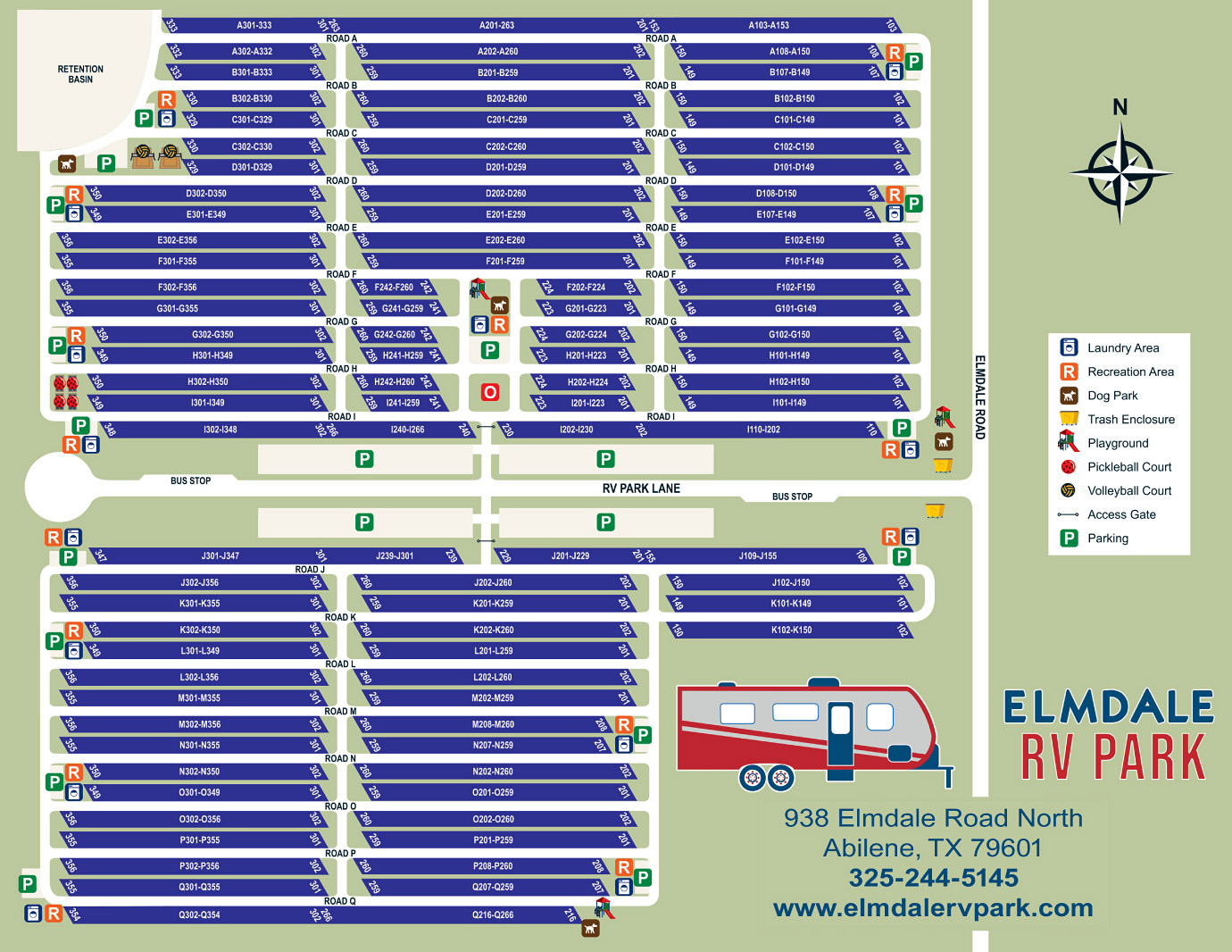 Elmdale RV Park Site Map